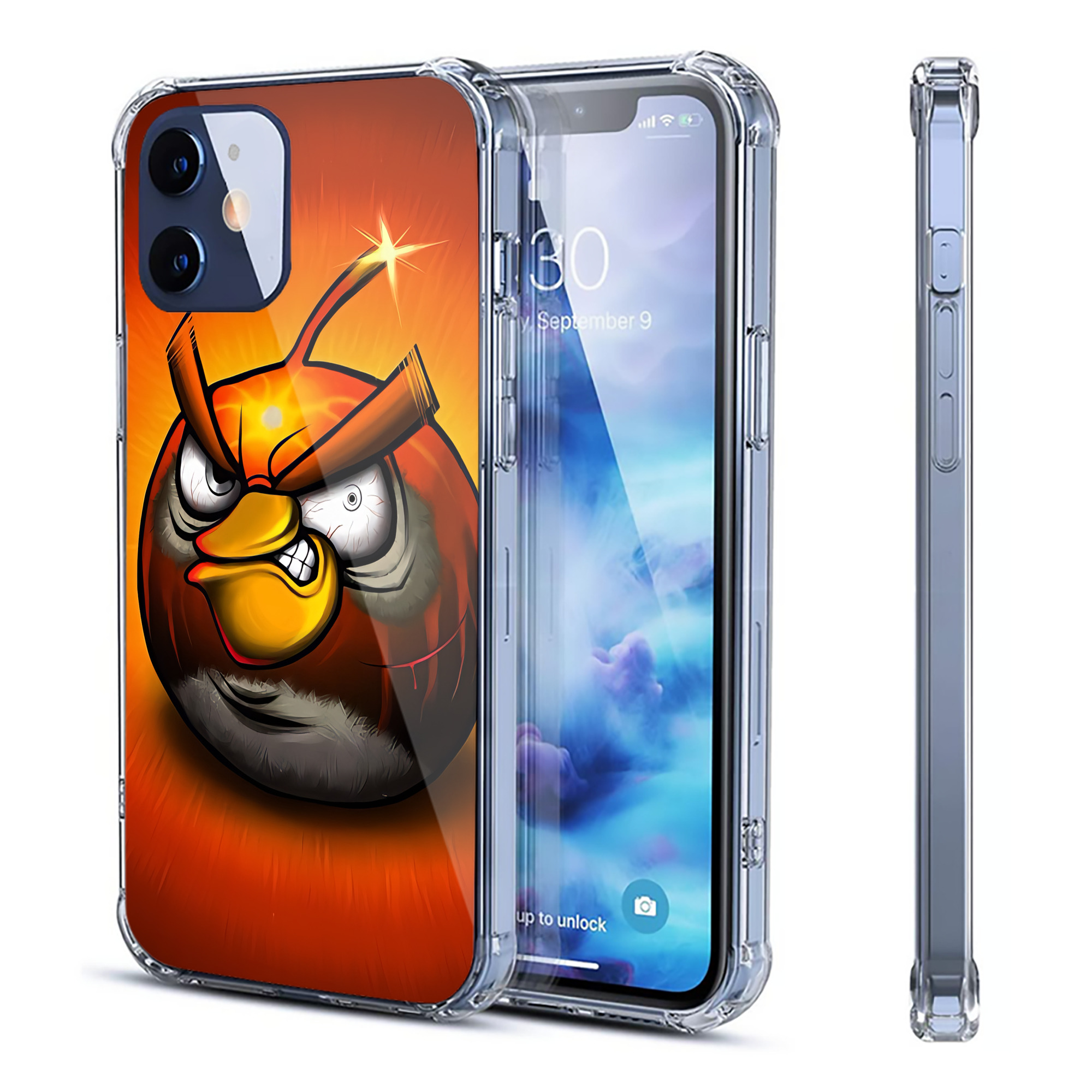 （画像用） Angry Birds アングリーバード 【iPhone 12シリーズ対応】透明スマホケース（クリアソフトケース）